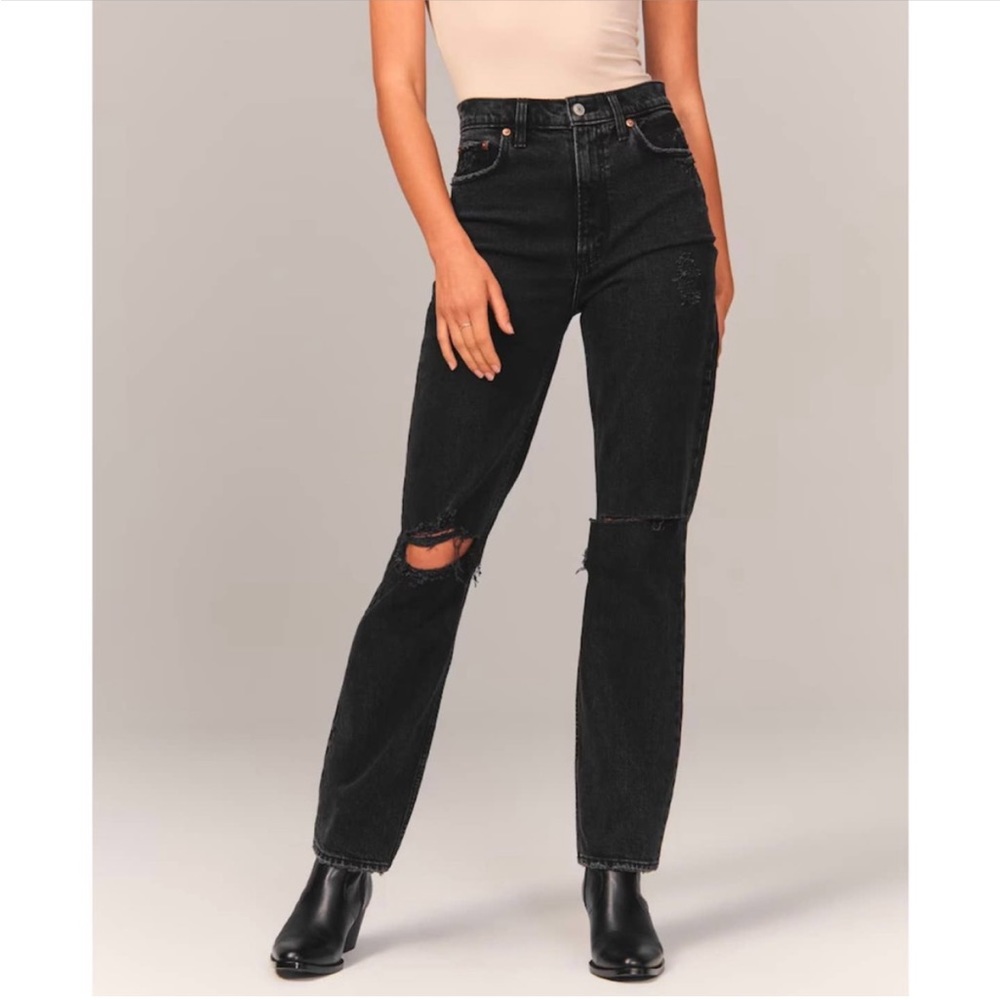 14s Abercrombie and Fitch straight black jeans